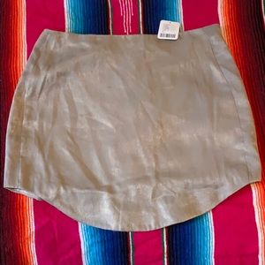 Urban Outfitters Silver Mini Skirt with Dip Hem